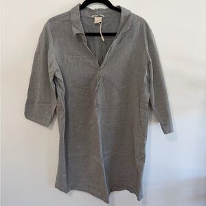 Coyuchi Heather Gray Cotton Shirt Dress